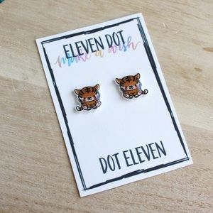 Kawaii Chinese Zodiac Tiger Stud Post Earrings